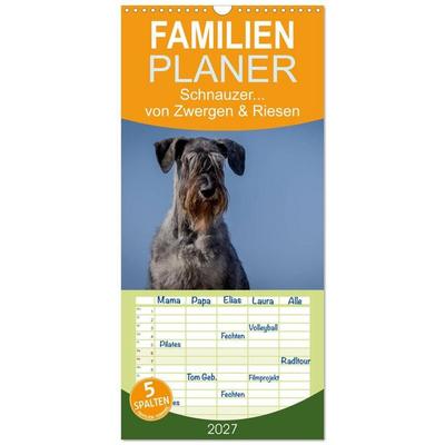 Familienplaner 2027 - Schnauzer... von Zwergen und Riesen 2027 mit 5 Spalten (Wandkalender, 21 x 45 cm) CALVENDO