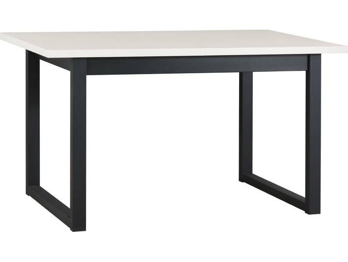 Esstisch Ikon 3 ausziehbar rechteckig 140-180x80 cm Schwarz-Weiss Buchenholz-Metall