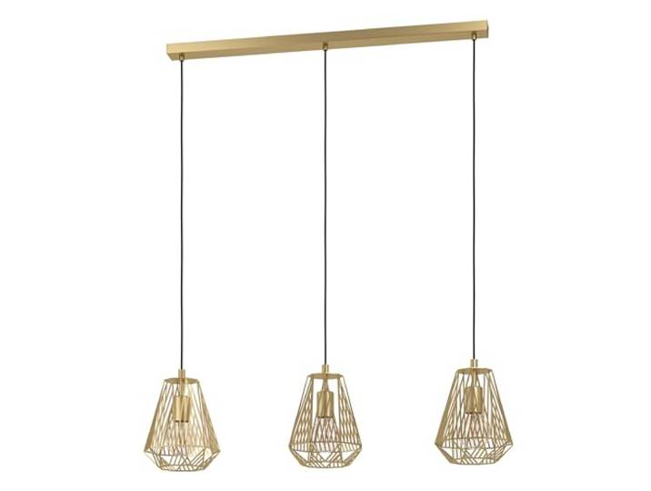 EGLO Pendelleuchte Stype, 3 flammige Hängelampe Hängeleuchte aus Metall in Messing-Gebürstet, Esstischlampe, Wohnzimmerlampe hängend mit E27 Fassung