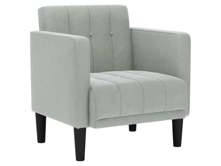Heofavd Sessel mit Armlehnen Samt Sofasessel Hellgrau 70,5x67x74,5 cm