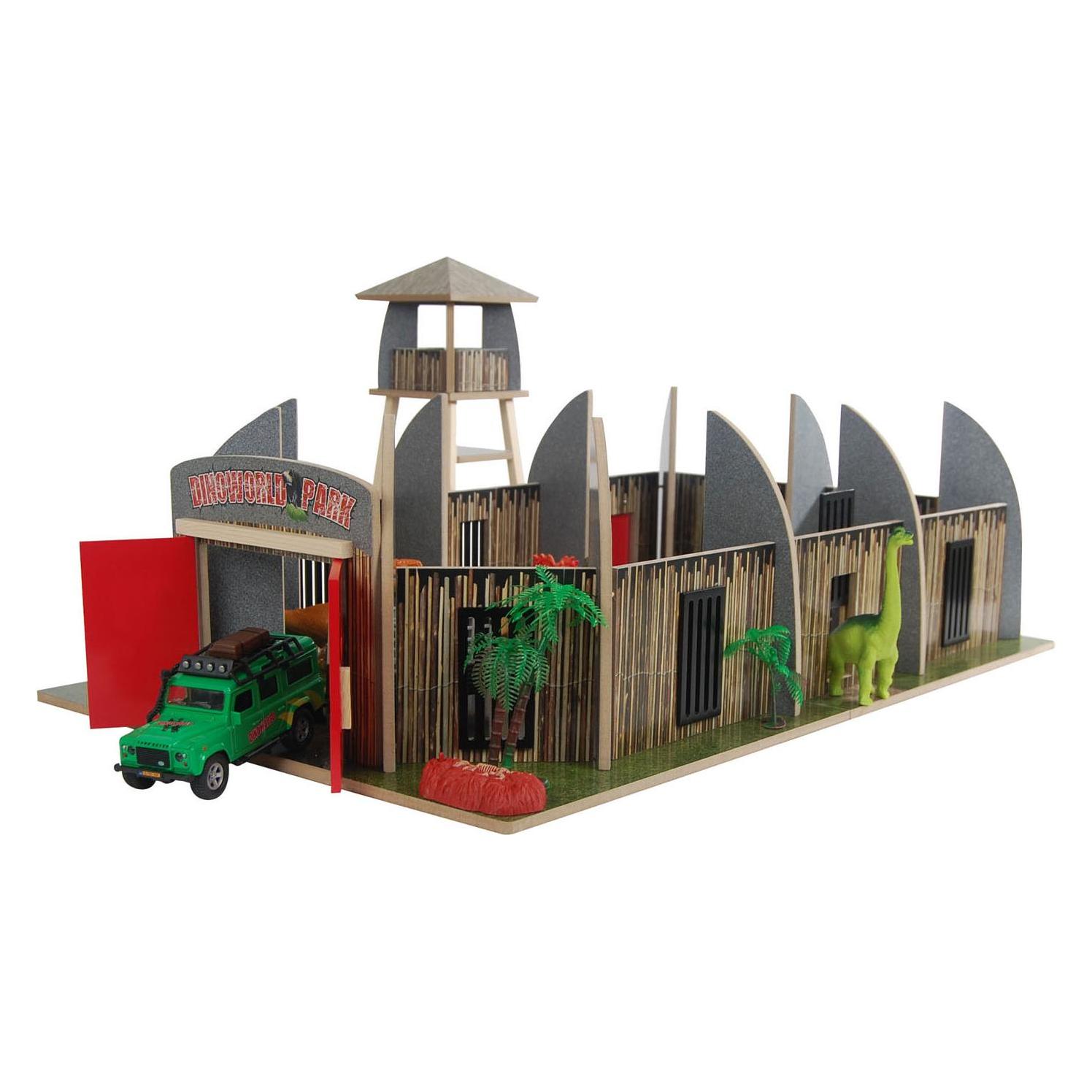 Dinoworld Holz-Dinosaurierpark mit Aussichtsturm-Spielset (610820)