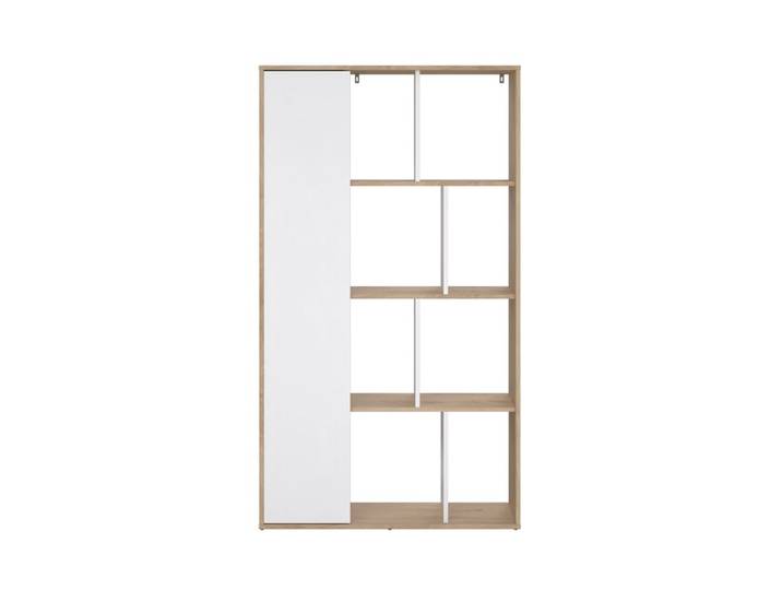 Bibliothèque 1 porte ARLO imitation chêne et blanc