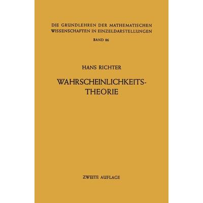 Wahrscheinlichkeitstheorie, Taschenbuch von Hans Richter, Springer Berlin, 978-3-662-00846-1