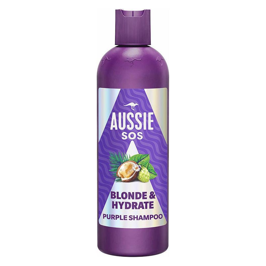 Aussie SOS Blonde & Hydrate Purple Shampoo 300ml für gebleichtes und gesträhntes Haar (Flüssiges Shampoo, 300 ml) (8700216437219)
