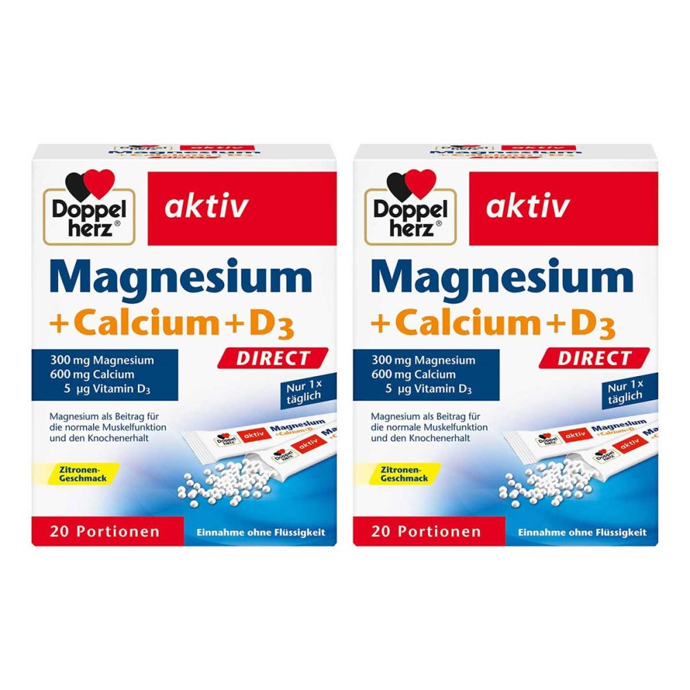 Queisser Pharma GmbH & Co. KG Doppelherz Magnesium+calcium+d3 Direct Pellets 08104609
