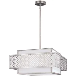 Pendellampe Deckenleuchte Hängelampe Stahl Leinen D 50,2 cm Esszimmerlampe