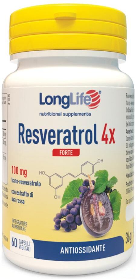 LONGLIFE Srl Longlife, Resveratrol 4x Forte, 60 Capsule