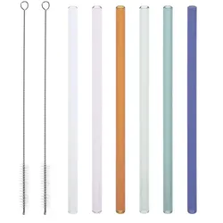 Peill+Putzler Glas-Trinkhalm-Set   , mehrfarbig , Glas Ø: 0.8