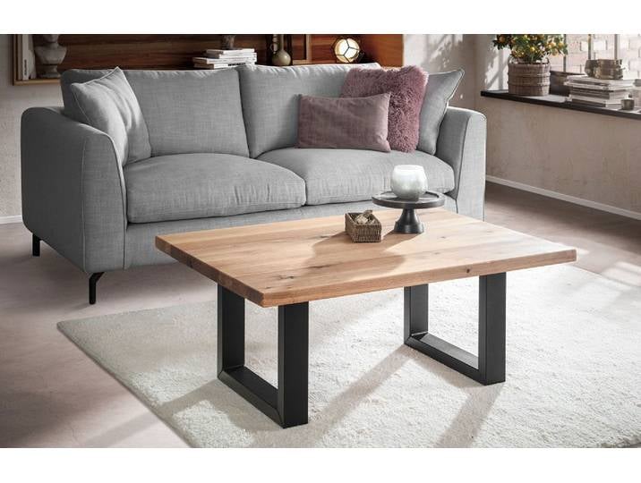 Couchtisch 110x75cm 'Robin II' Wildeiche & Metall schwarz