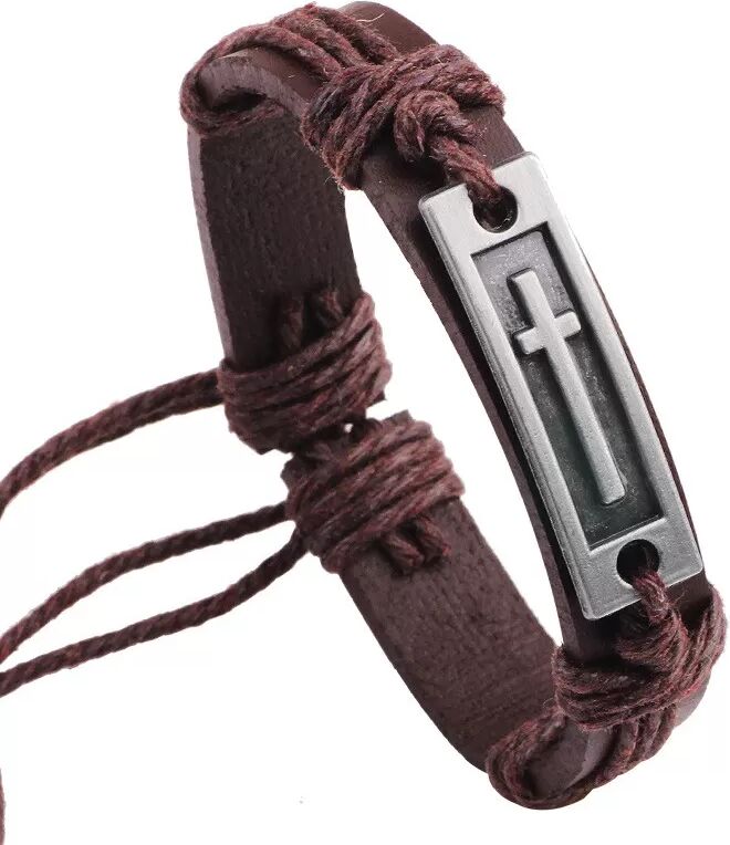 INF Echtlederarmband für Herren, verstellbares Armband mit Legierungsschließe