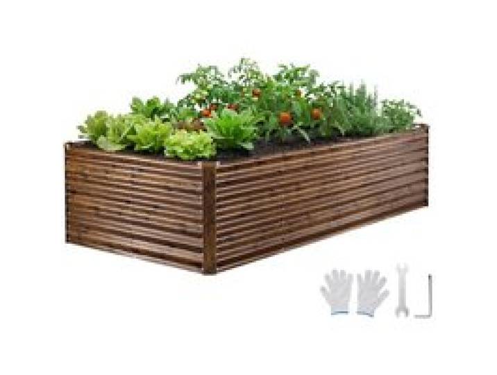 VEVOR Hochbeet Metall 240x120x62 cm, Rechteckiges Gartenbeet, Pflanzkasten-Set für Außenbereich, Gemüsebeet mit Handschuhen, Blumenbeet, Pflanzbeet, Pflanzkübel, Frühbeet für Blumen & Gemüse