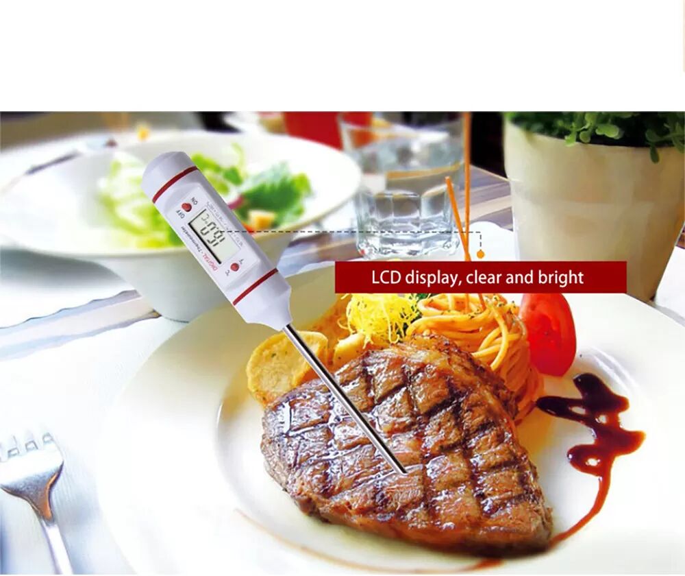 INF Lebensmittelthermometer für Küche & Grill Weiß