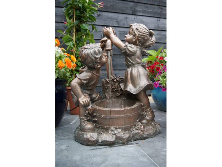 Gartenbrunnen UBBINK Wasserspiel Memphis , braun (braun, schwarz), Polyresin, Wasserspiele, Gartenbrunnen