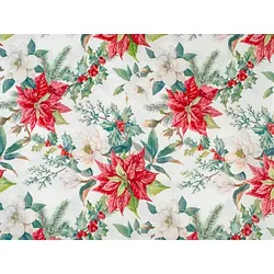 Tischtuch xmas flower polyester dekoriert cm 140x240 8 plätze.