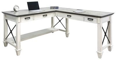 Martin Furniture Hartford Wood Open L-Desk and Return, Writing Table and Return, Office Desk and Return, Black