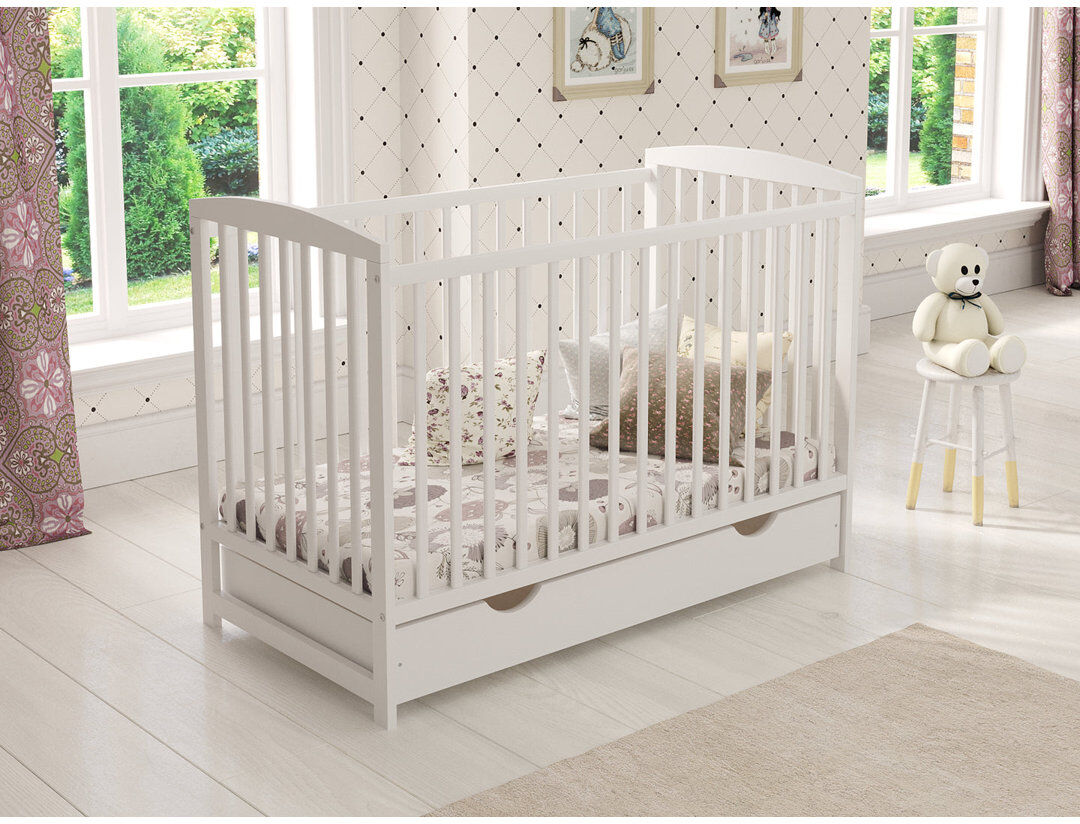 Harriet Bee Percie Cot Bed White Standard