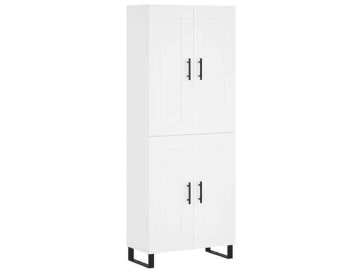 GHVBNMF Highboard Weiß 69,5x34x180 cm Holzwerkstoff Schrank Eleganter Aufbewahrungsschrank mit Eisenbeinen für Wohnzimmer und Schlafzimmer. Bietet geschlossenen Stauraum.