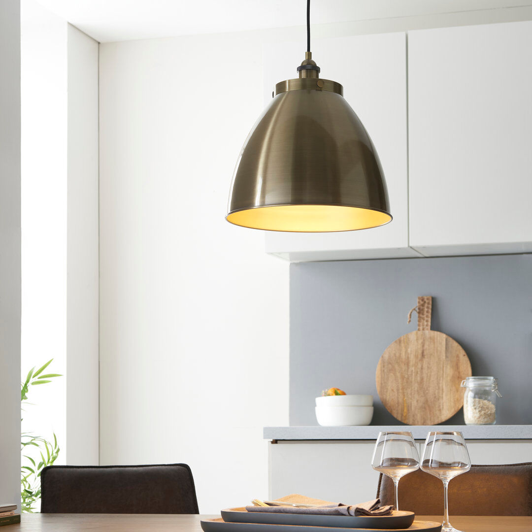 Rio Ziemer 1 - Light Antique Brass Dome Pendant Antique Brass 32.5cm H x 33.5cm W x 33.5cm D