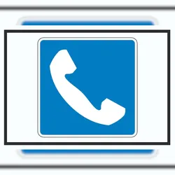 HB-Druck Fernsprech­stelle Telefon Symbol A6 Rückseite selbstklebend