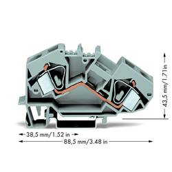 WAGO 783-601 Durchgangsklemme 12 mm Zugfeder Belegung: L Grau 25 St.
