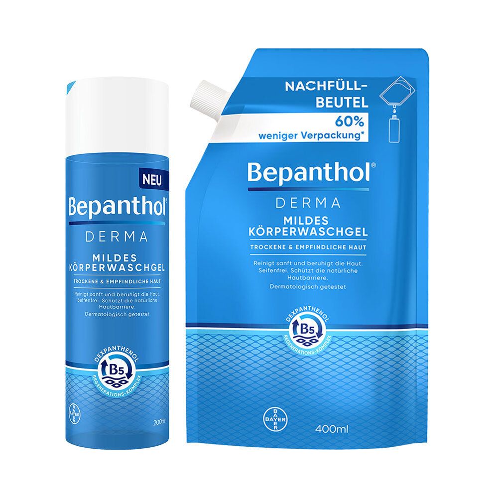 Bepanthol Derma mildes Körperwaschgel- + Körperwaschgel 400+200 ml Gel