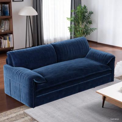 "66"" Velvet 3-in-1 Queen Pull-Out Sleeper Loveseat Sofa with Side Storage"