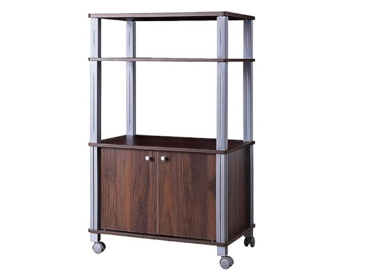 20_0012060 Rollregal für Küche, 60 x 39,5 x 92,85 cm, platzsparend, praktisch, moderner Stil, aus MDF, Braun