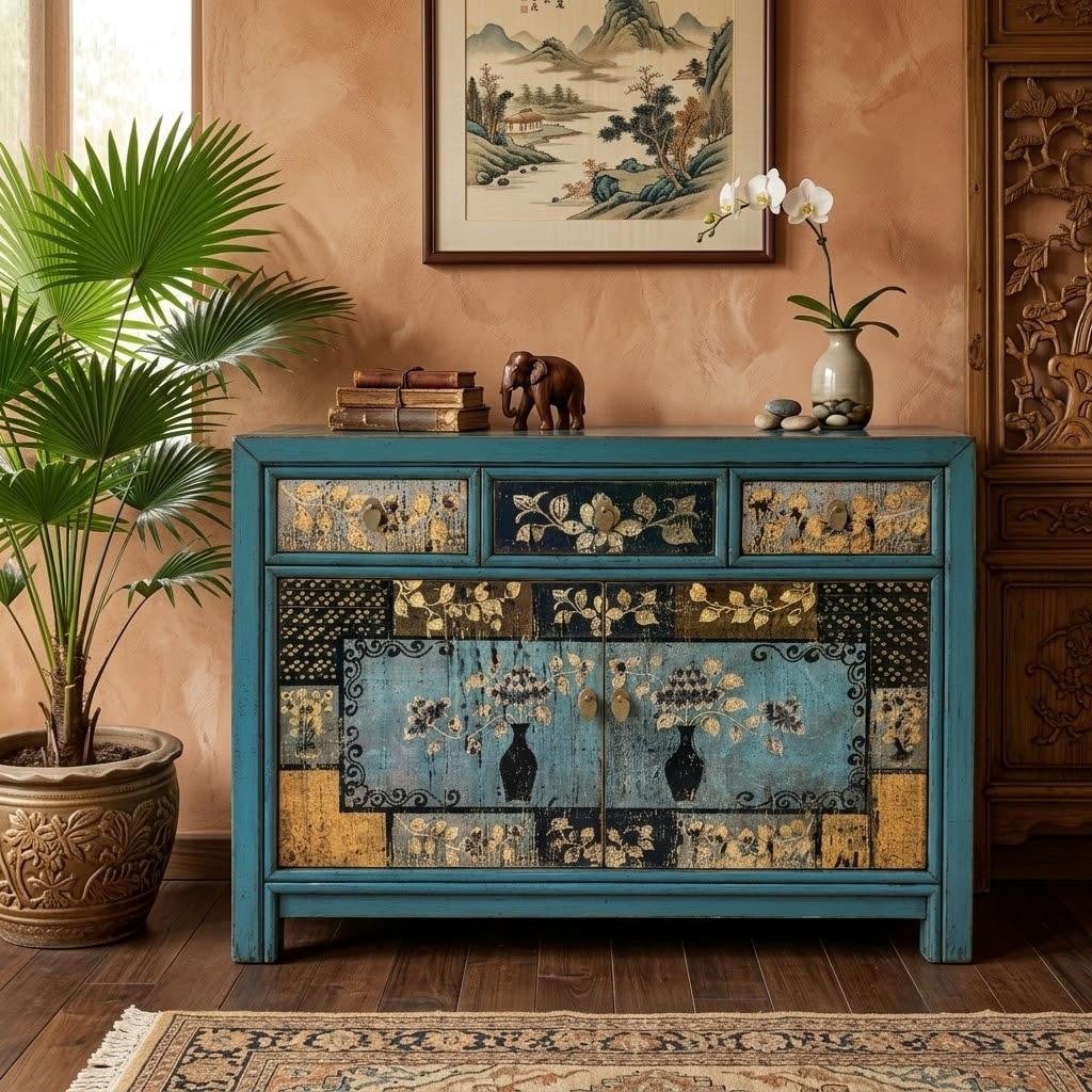 Opium Outlet Aziatisch dressoir blauw