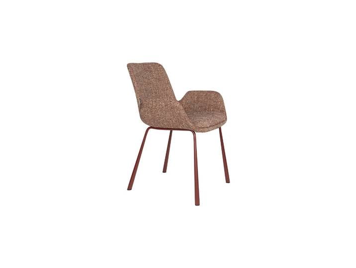 Fauteuil de table en tissu rouge Brit