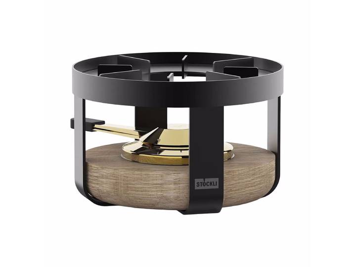 Stöckli Pilatus Wood Rechaud – Raclette Zubehör/Fondue Zubehör – schwarz