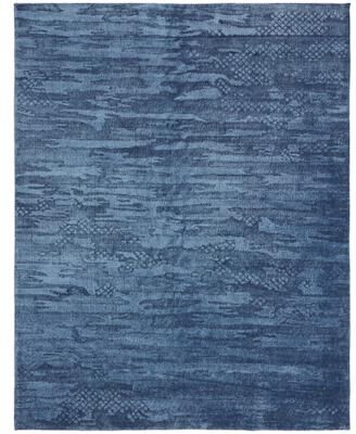 KALATY Handmade Blue Area Rug