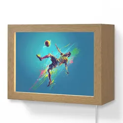WANDLEUCHTE Fußballer - Farbspritzer - Farbenfroh - Ball Wandlampe 20x15 cm Wandlampe