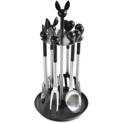 BergHoff Küchenhelfer 7tlg Set Lover Line, Kochbesteck, Schwarz