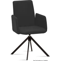 ARMLEHNSTUHL drehbar (2er-Set) Deasia 52x92x60 Schwarz/Anthrazit