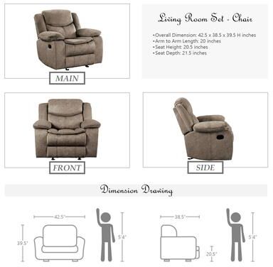 Fremont & Park Ember 3-Piece Living Room Reclining Set