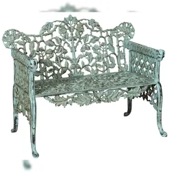 BISCOTTINI INTERNATIONAL ART TRADING Biscottini Gartenbank Balkon – Außenbank Balkon 110 x 56 x 86 cm – Garten-Sofa für den Außenbereich – Bank aus Gusseisen – Garten-Sofa Liberty
