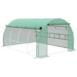 Outsunny Outsunny Foliengewächshaus Polytunnel 3,97 x 3 x 2 m Abdeckungen aufrollbar Grün