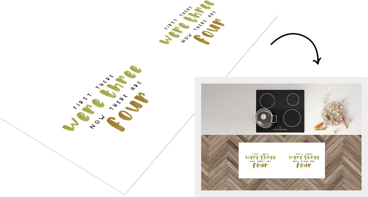 KitchenYeah Keukenloper Vinyl - First there were three now there are four - 120 x 50 cm