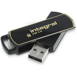 Integral 256GB Secure 360 Encrypted USB 3.0 (256 GB, USB-A), USB Stick, Schwarz, Gold