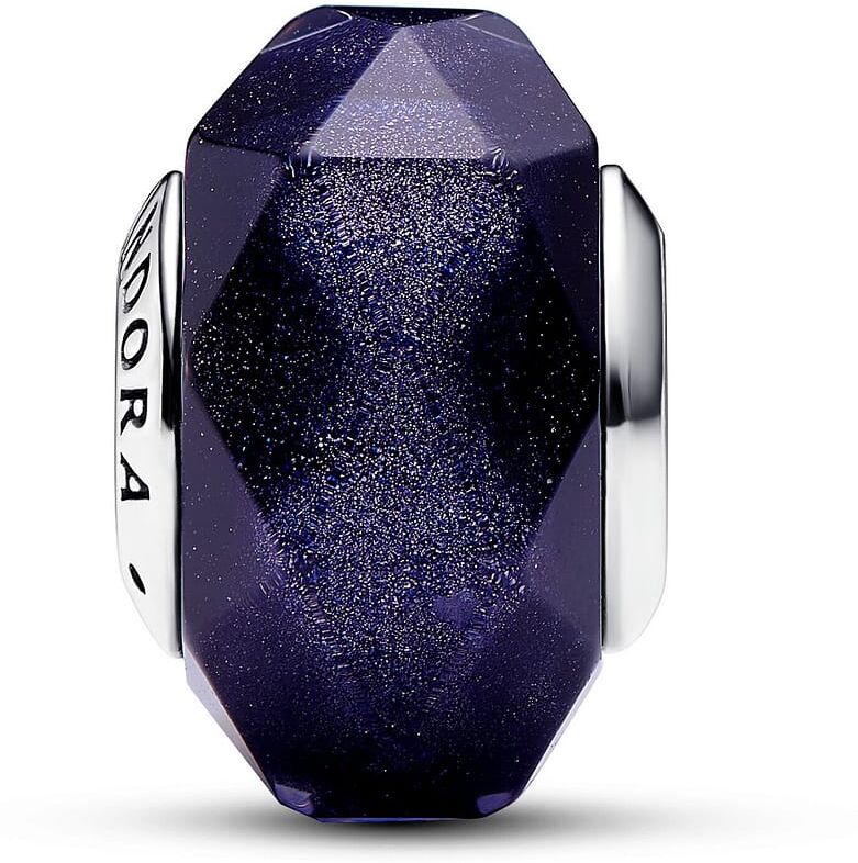 Charm Pandora En Verre De Murano Bleu Facette Femme