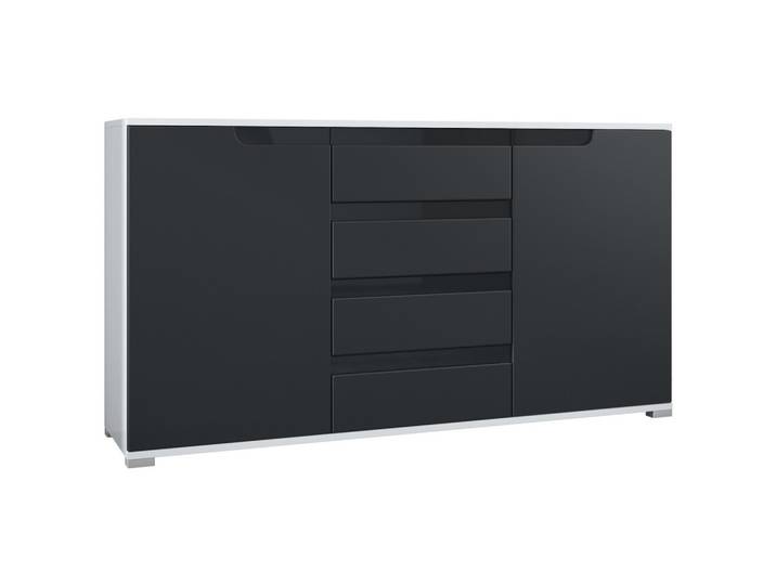 SIDEBOARD Sylt Schwarz matt / Schwarz Hochglanz