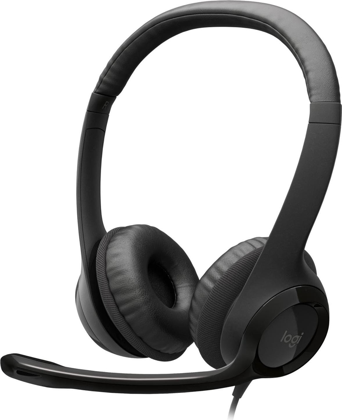 Logitech H390 bekabelde stereohoofdtelefoon met ruisonderdrukking en USB-A, Zwart