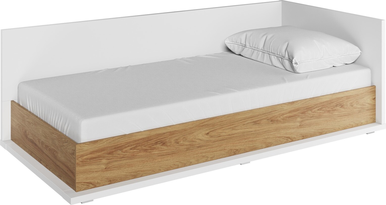 Furniture24 Bett Massi MS9P 90x200 mit Federkernmatratze und Bettkasten Jugendzimmer