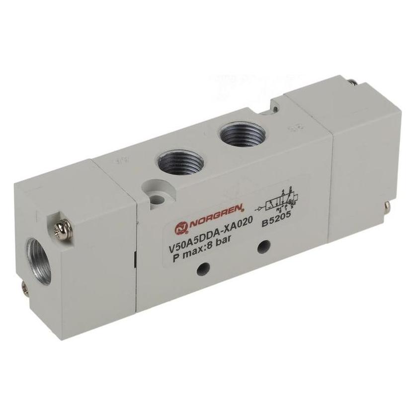 RS PRO 5/2 Pilot Operated Solenoid Valve, G1/8" (9076407)