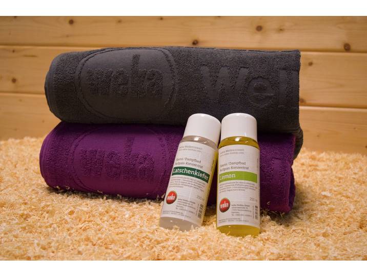 Aufgusskonzentrat WEKA, beige (natur), 500 2 Stk., Aufguss-Konzentrate, Aufgusskonzentrat, Geschenkset mit 2 Handtüchern