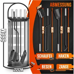 Kesser, Zubehör Kerzen + Kamin, Kaminzubehör 5-teiliges Kaminbesteck Set Modern Design