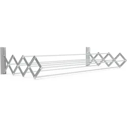 Juwel Ruckzuck 120 Wäschetrockner Trockenlänge 8 m, ausziehbar Breite 120cm, Wäscheständer, Silber