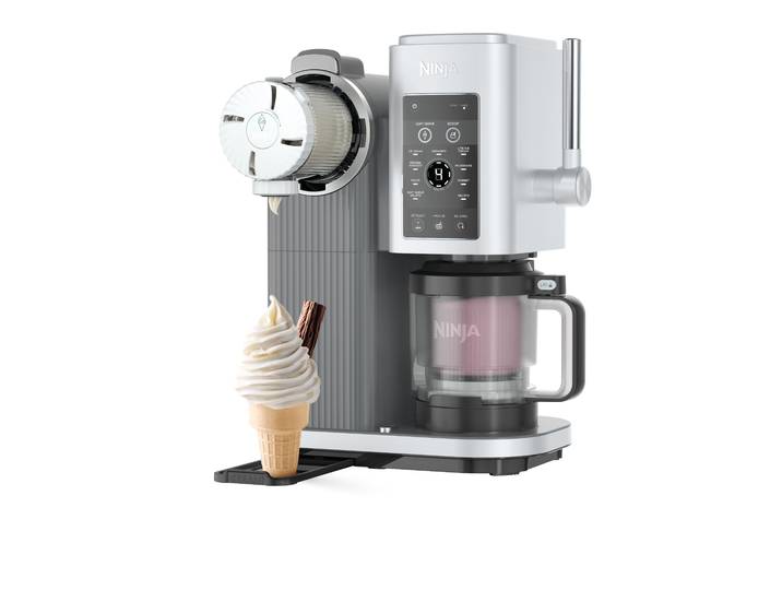 NINJA Eismaschine NC701EU Ninja Creami Scoop & Swirl 13-in-1 Softeis & Eismaschine , weiß (platin silber), B:25,5cm H:44,5cm T:48,48cm, Eismaschinen, Softeis & Eismaschine NC701EU