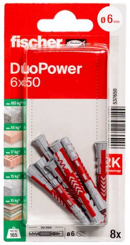 Fischer 537650 DuoPower 6 x 50 K NV Dübel 50mm 6mm 1 Set