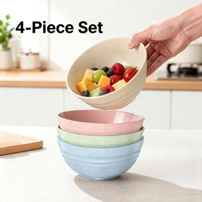 Uplift Essentials 4 Piece Unbreakable Cereal Bowl Set Durable Microwave & Dishwasher Safe Bowls 4 Piece Unbreakable Cereal Bowl Set Durable Microwave & Dishwasher Safe Bowls